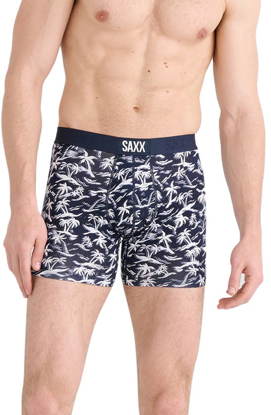 Shop Saxx Vibe Super Soft Slim Fit Boxer Briefs In Castaway- Dark Ink
