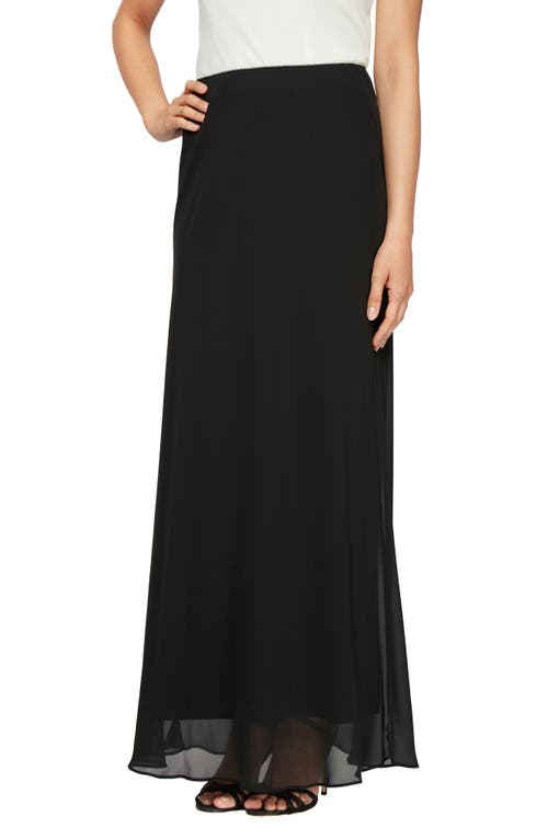 Alex Evenings A-Line Chiffon Skirt in Black at Nordstrom, Size Small