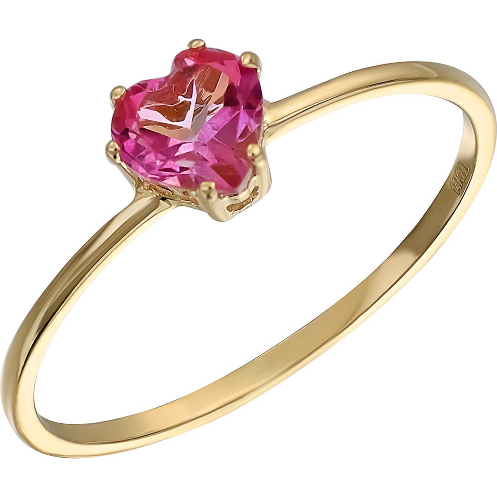 Shop Bony Levy 14k Gold Pink Topaz Heart Ring In 14k Yellow Gold