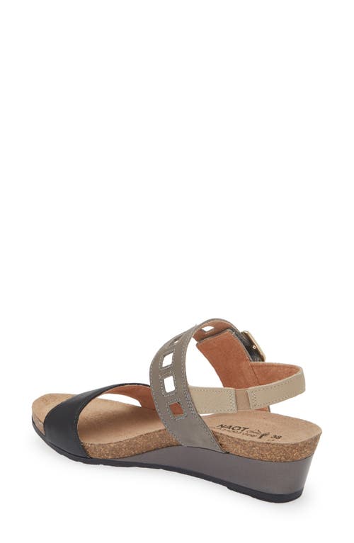 Shop Naot Dynasty Wedge Sandal In Soft Black/gray/beige