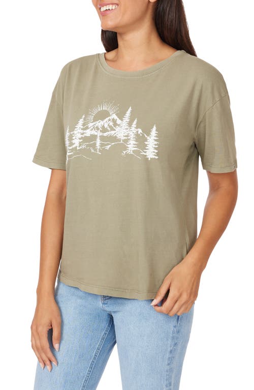 C&c California C & C California Toni Boxy Cotton Crop Tee In Vetiver