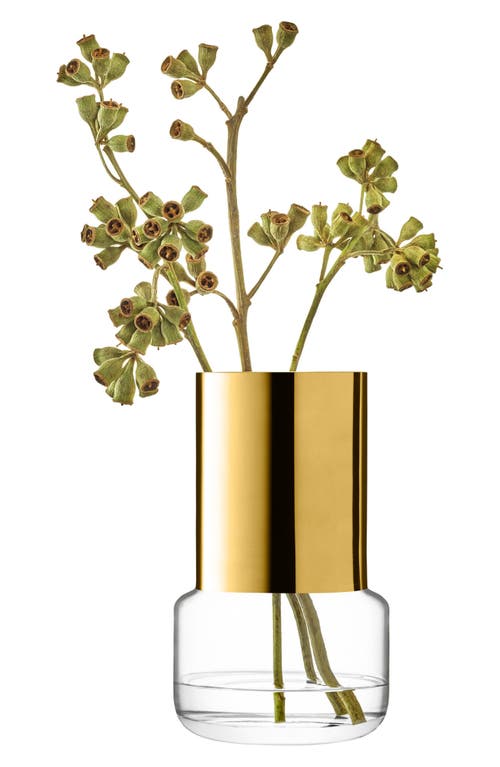 Lsa Aurum Tealight/vase In Clear/gold