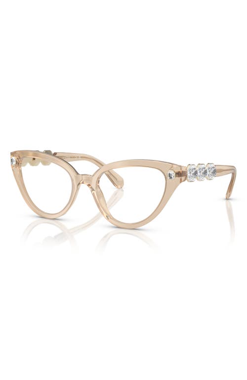Swarovski 53mm Cat Eye Optical Glasses In Beige
