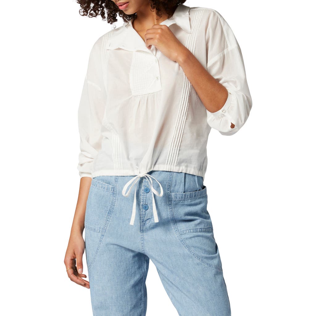 Joie Bronte Pintuck Cotton Blouse In White