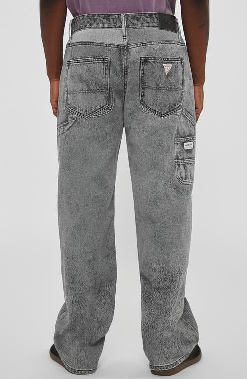 Guess Jeans Photorealistic Baggy Faux Denim Pants In Black