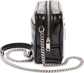 Saint Laurent Mini Lou Pebbled Leather Camera Bag in Noir at Nordstrom