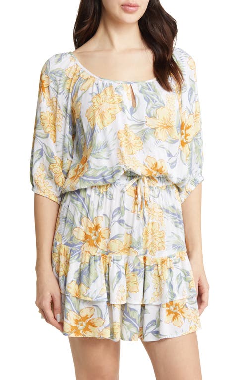 Rip Curl Always Floral Bubble Hem Top White at Nordstrom,