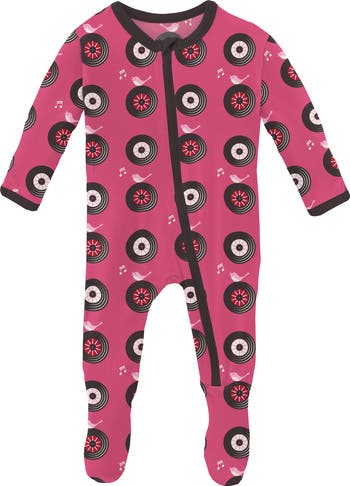 Kickee Pants Footie 2 Way Zipper - Natural Animal Parade