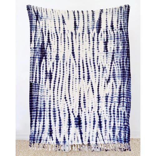 Shop Pillowpia Indigo Shibory Throw In Vines