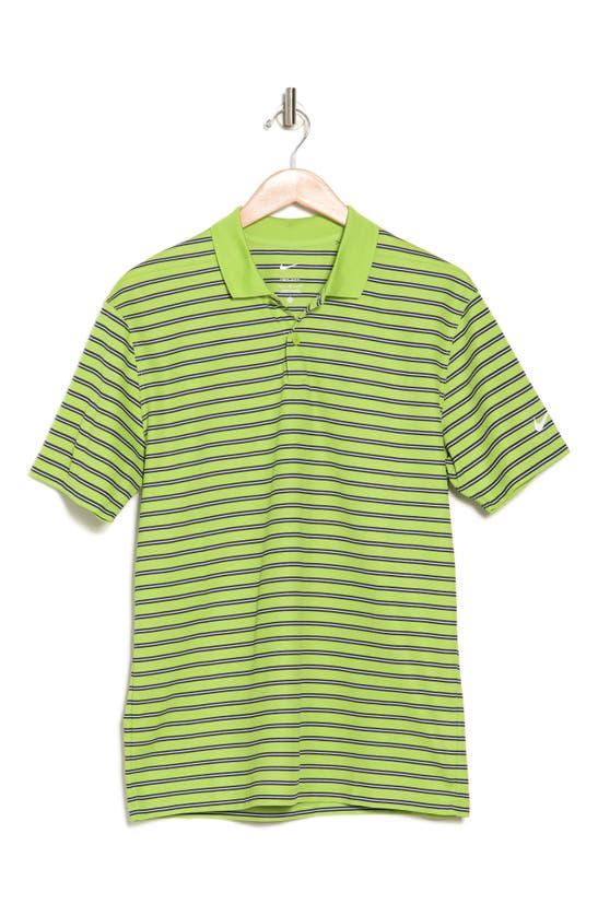 Nike Victory Dri-fit Short Sleeve Polo In Vivid Green/ White