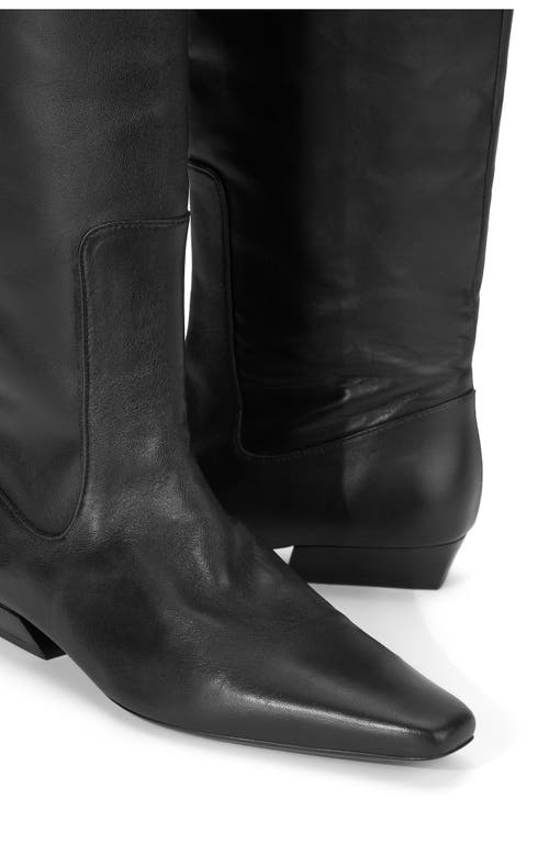 Staud Wally Leather Knee Boots In Black