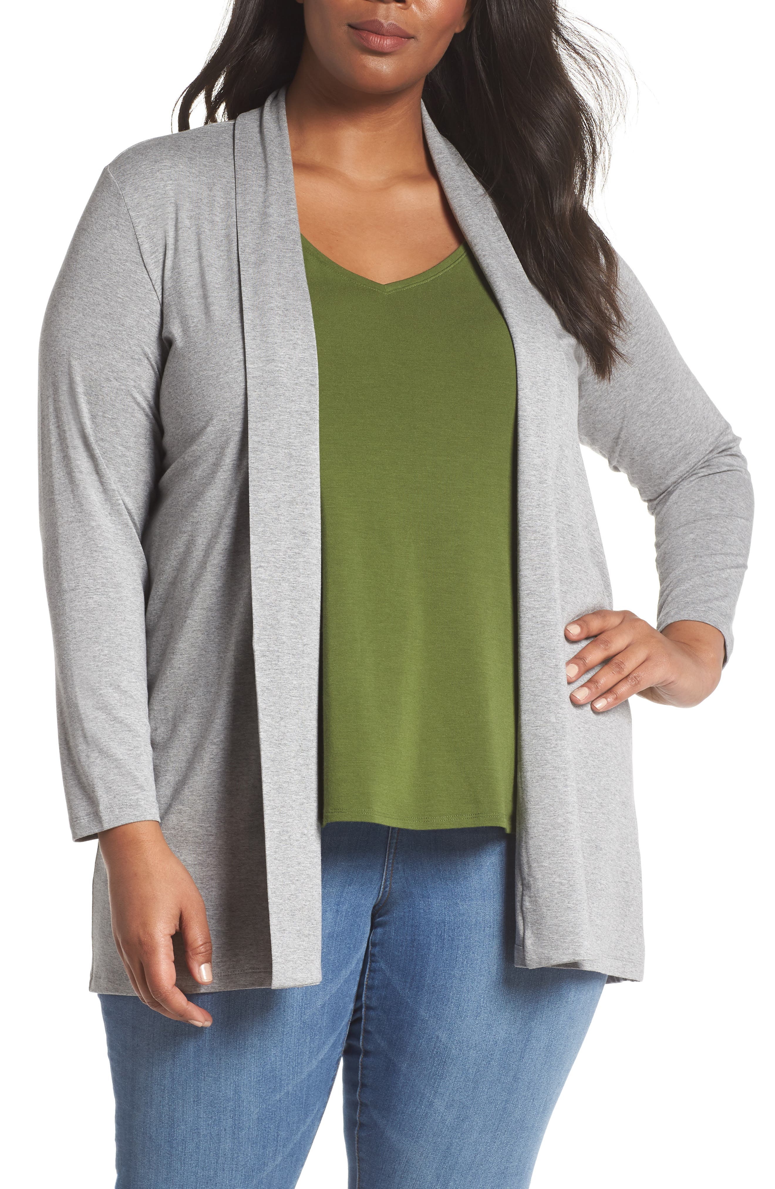 jersey open front cardigan