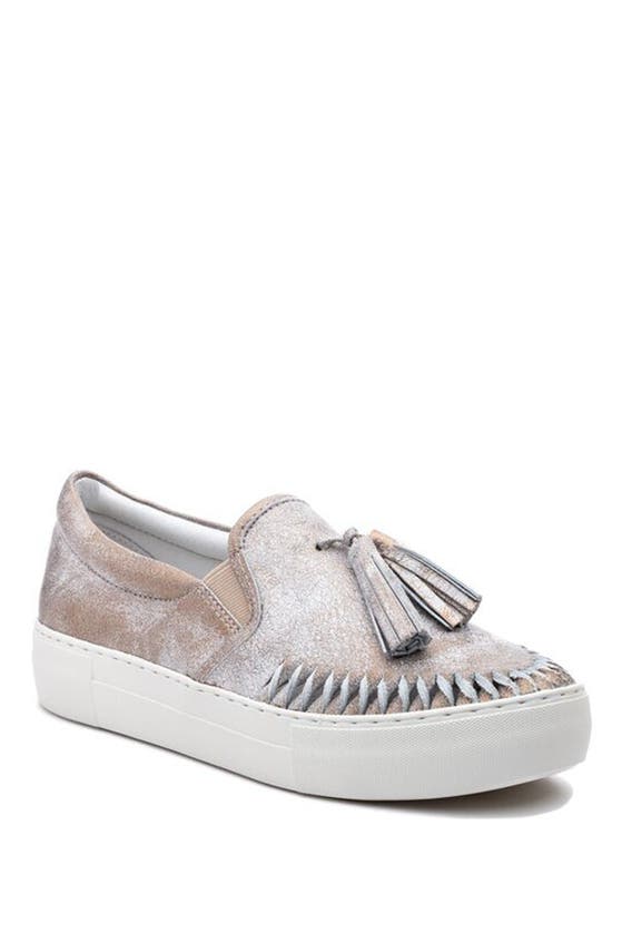 J/slides Nyc Tassel Slip-on Sneaker In Bronze Metallic Suede | ModeSens