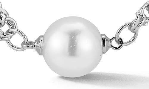 Chloe & Madison Chloe And Madison 11.7mm Cultured Pearl Station Chain Necklace In Silver