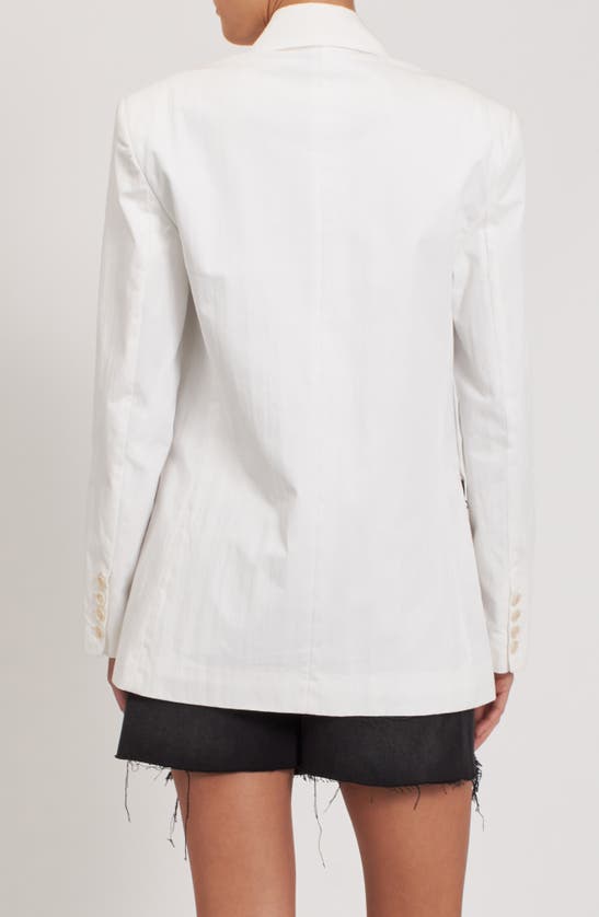 Shop Rebecca Minkoff Brooklyn Chain Double Breasted Blazer In Bright White