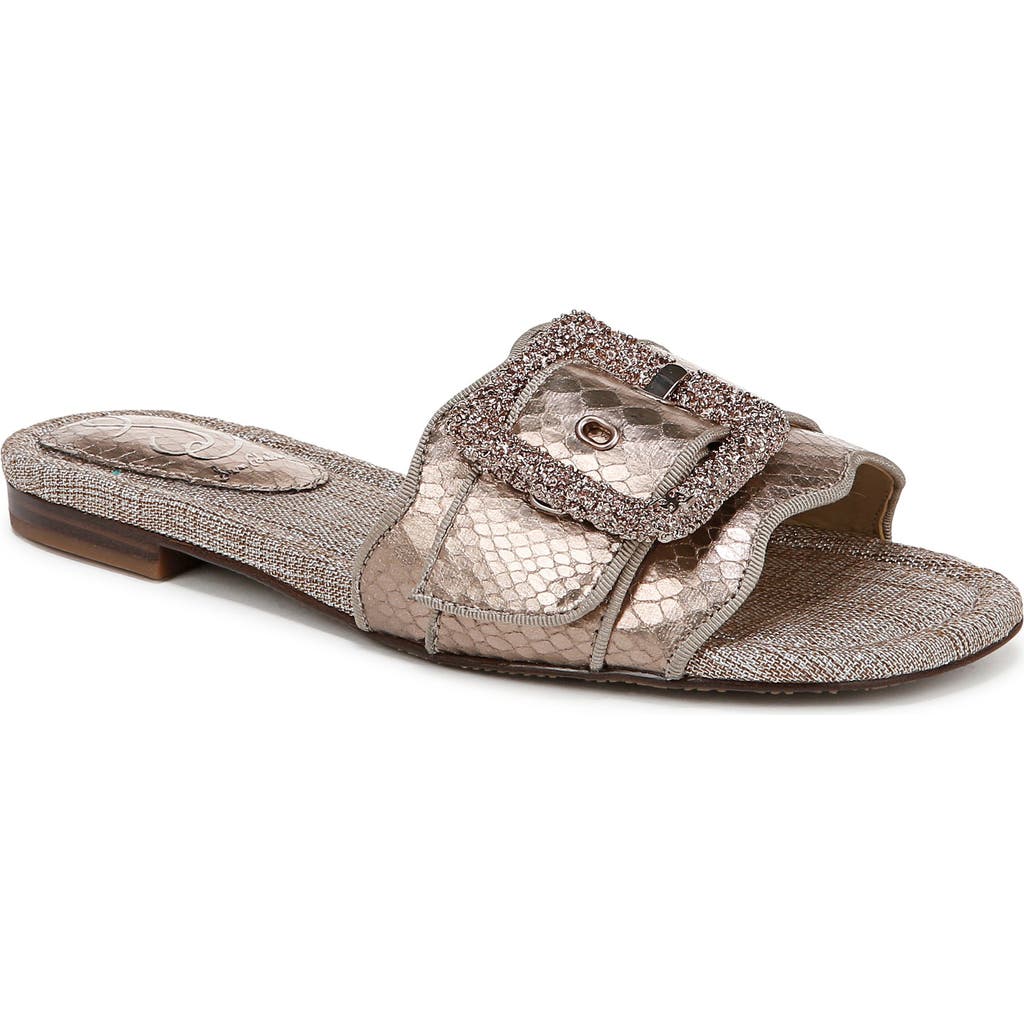 Sam Edelman Bambi2 Slide Sandal Pewter Metallic In Pewter