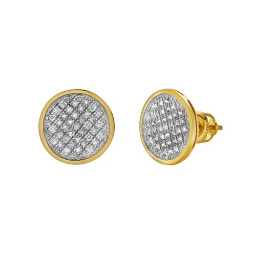 Luvmyjewelry Vivid 10k Yellow Gold Cluster Diamond Unisex Earrings In 10k Yellow Gold