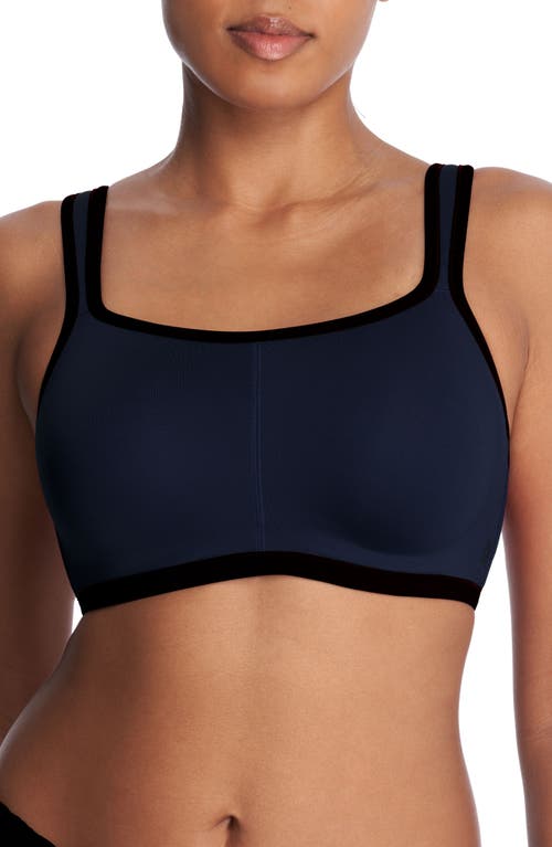 Natori Yogi Contour Convertible Sports Bra In Midnight Navy/black