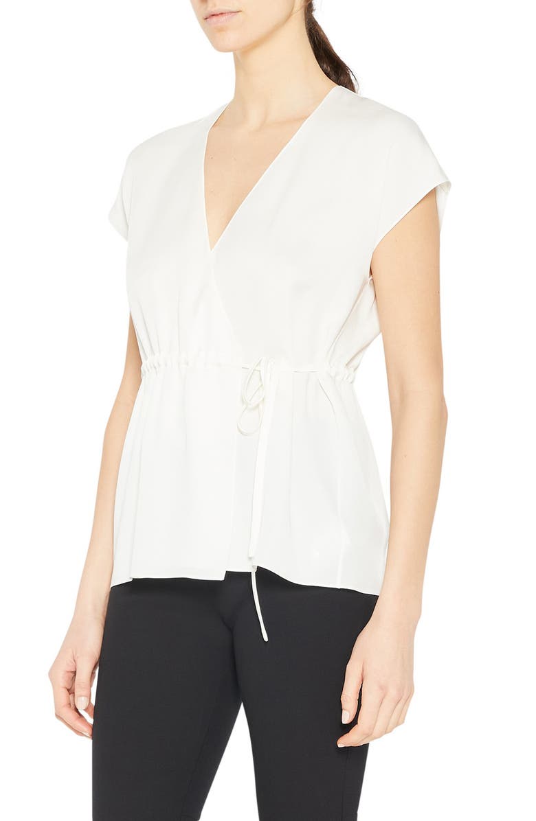 Theory Short Sleeve Silk Wrap Top Nordstrom Theory Short Sleeve Silk Wrap Top Nordstrom
