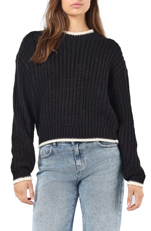 Noisy may Charlie Drop Shoulder Sweater in Black Pattern Pearle at Nordstrom, Size X-Large