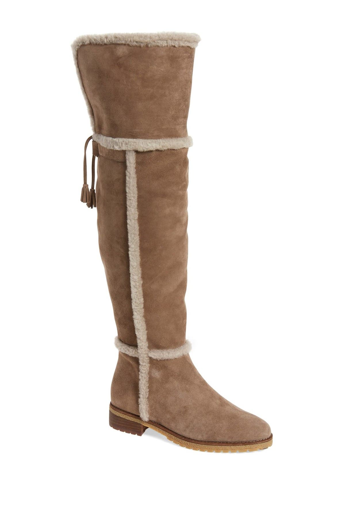 frye over the knee shearling boots