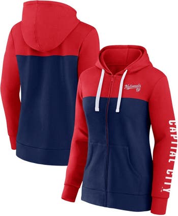 Washington Nationals Fanatics Branded Women's Plus Size Colorblock  Quarter-Zip Sweatshirt - Red/Navy