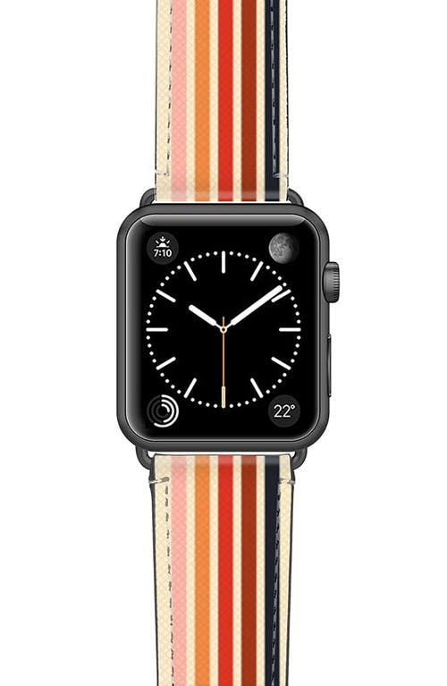 CASETiFY Retro Faux Leather Apple Watch® Watchband in Space Grey