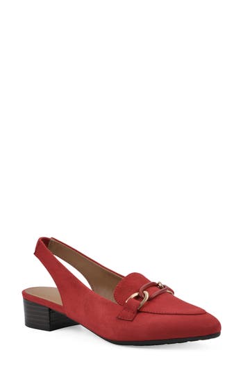 White Mountain Footwear Boreal Slingback Mule In Cruella Red Fabric