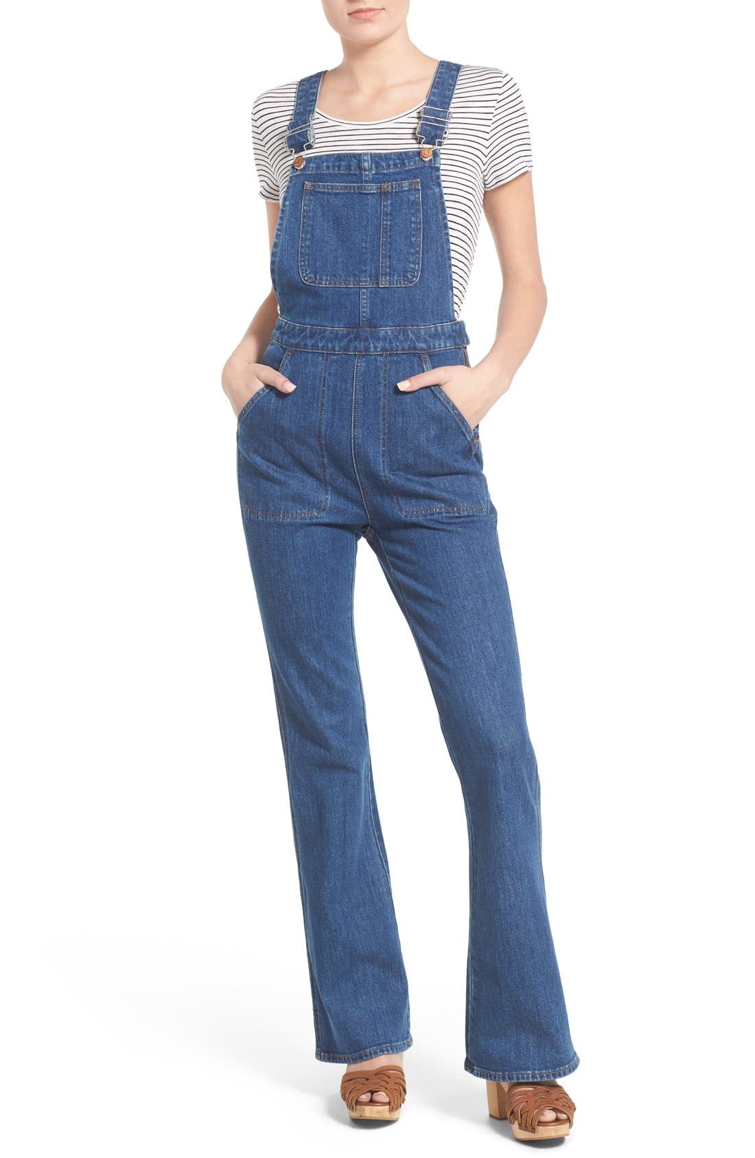 madewell flea market flare overalls