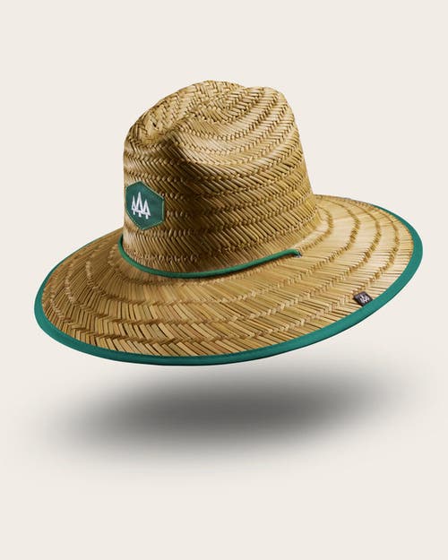 Hemlock Bare Straw Lifeguard Hat In Green Trim