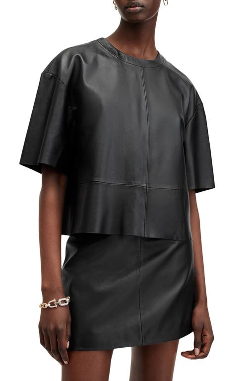 Shop Allsaints Renai Leather Top In Black