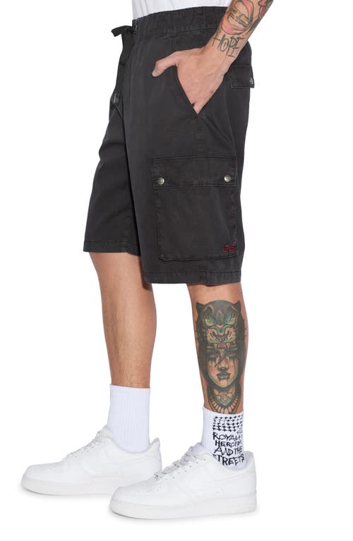 Shop Ksubi Krush Drawstring Cargo Shorts In Black