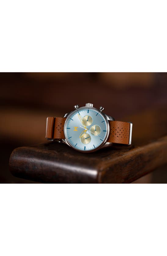 Shop Mvmt Airhawk Leather Chronograph Strap Watch, 42mm In Tan