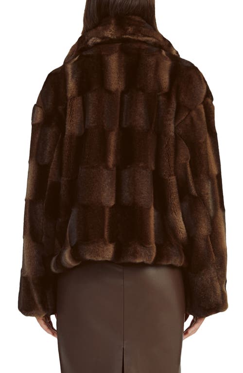 Shop Bardot Sylvie Faux Fur Zip Jacket In Dark Choco