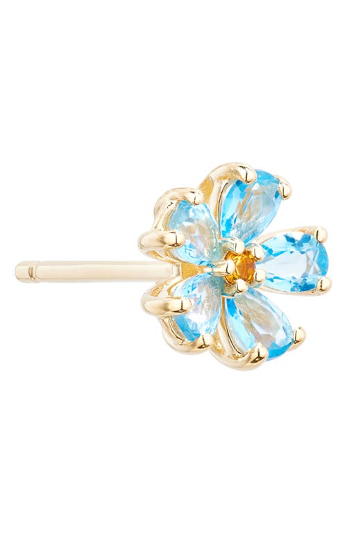 Shop Bony Levy Blue Topaz & Citrine Flower Stud Earrings In 14k Yellow Gold/blue Topaz