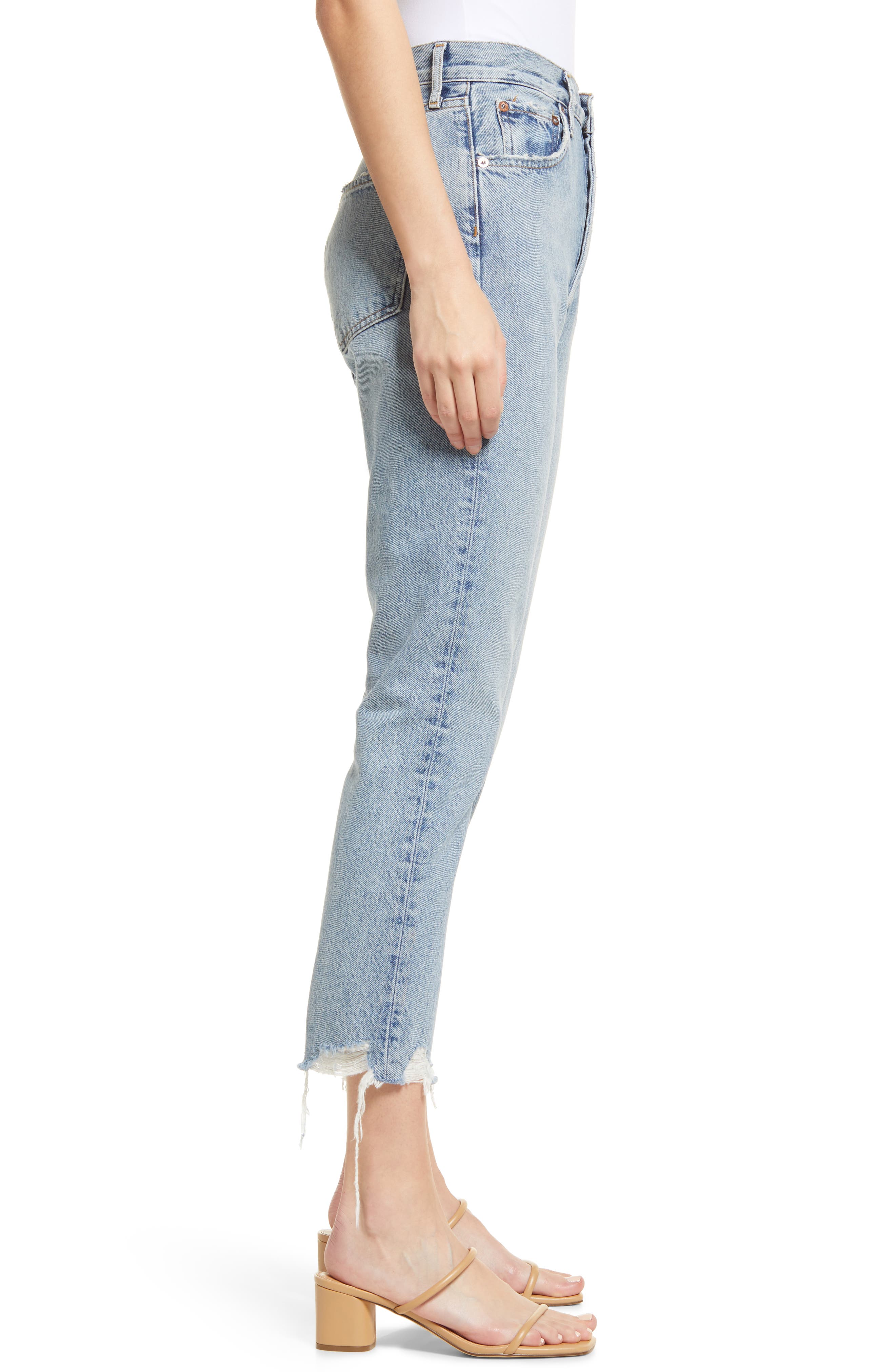 AGOLDE Riley High Waist Chewed Hem 