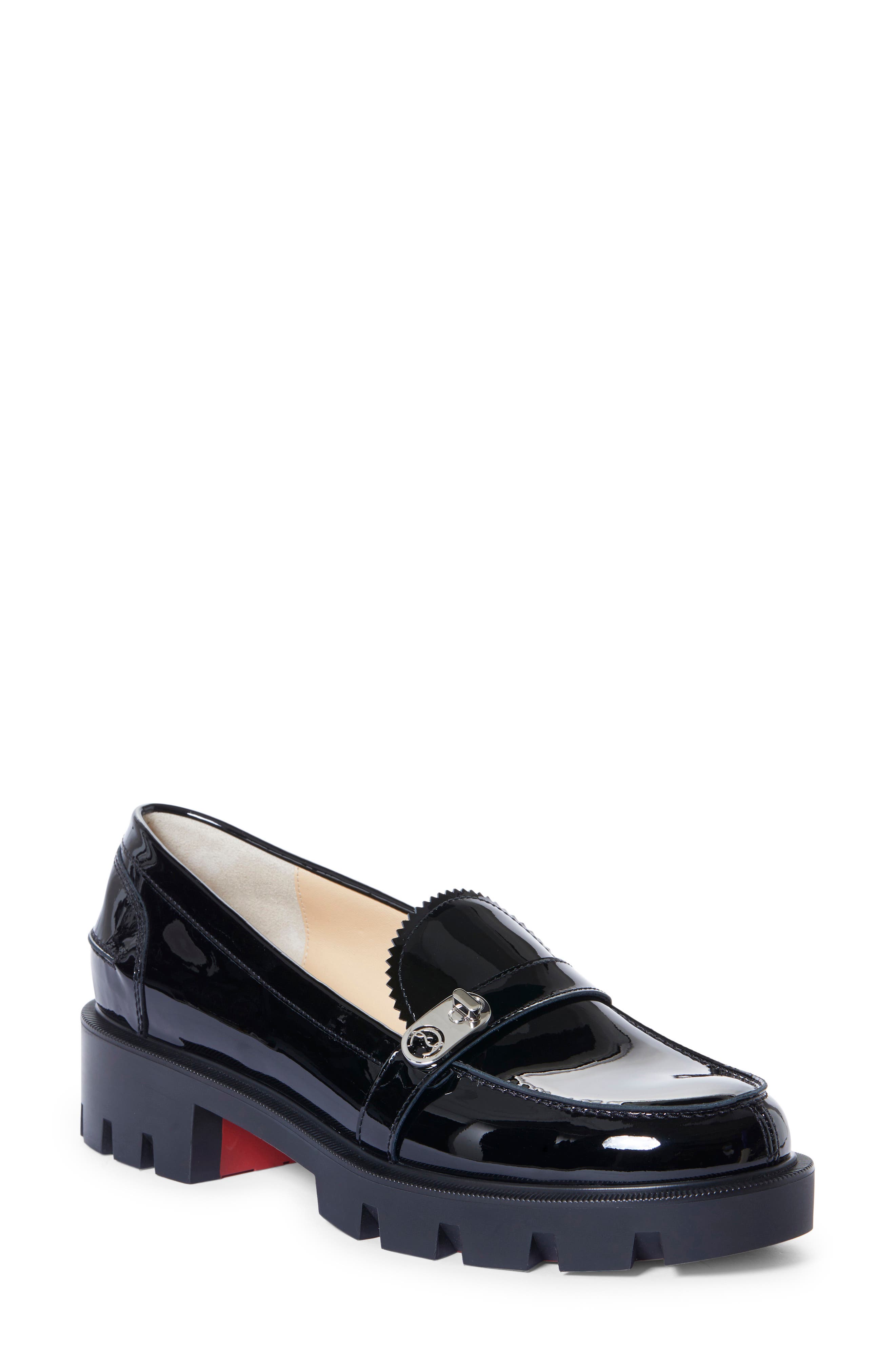 Christian Louboutin LOCK ME MOC Turnlock Leather Loafer Flat Shoes