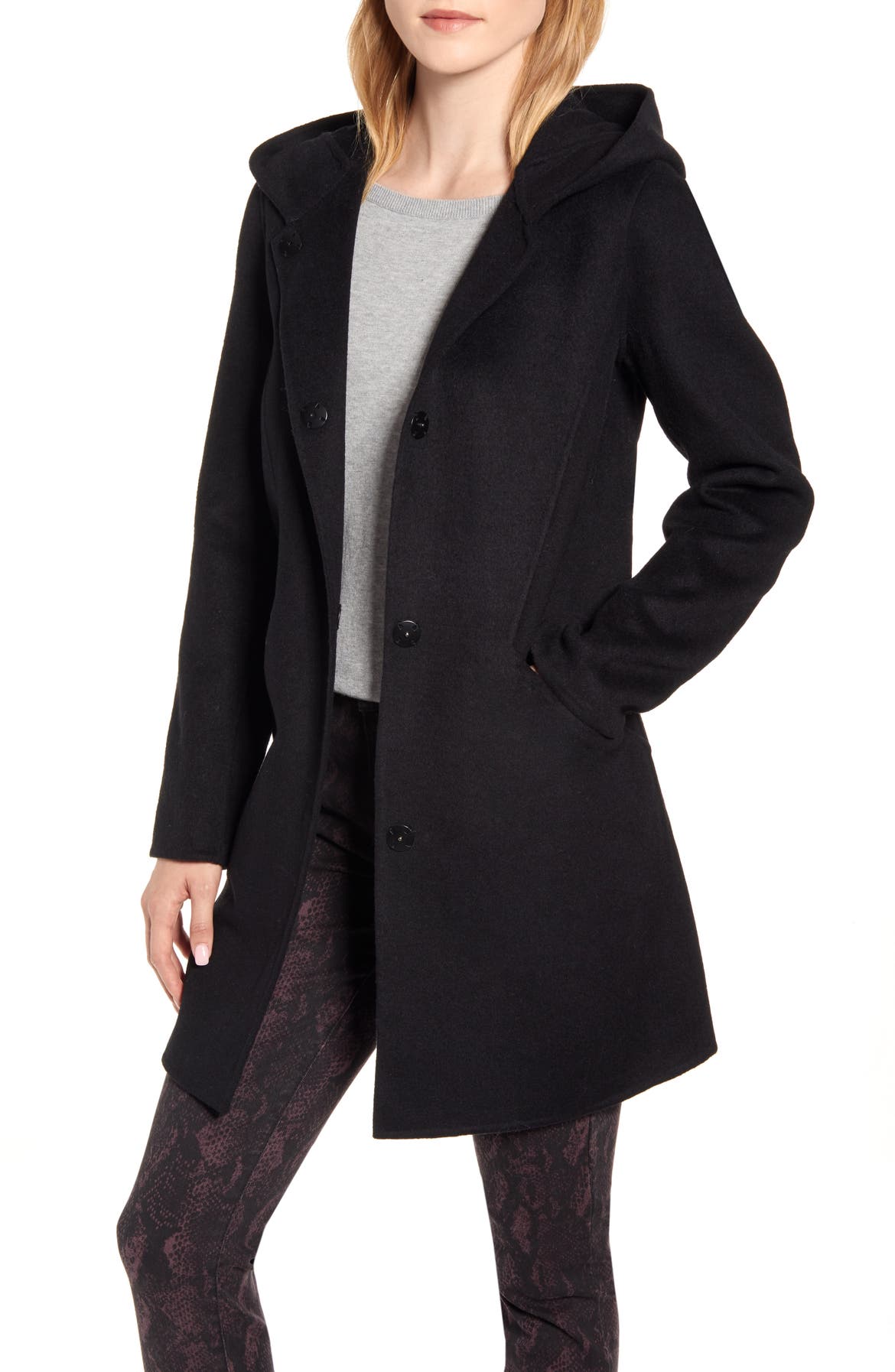 Kenneth Cole New York Hooded Wool Blend Duffle Coat | Nordstrom
