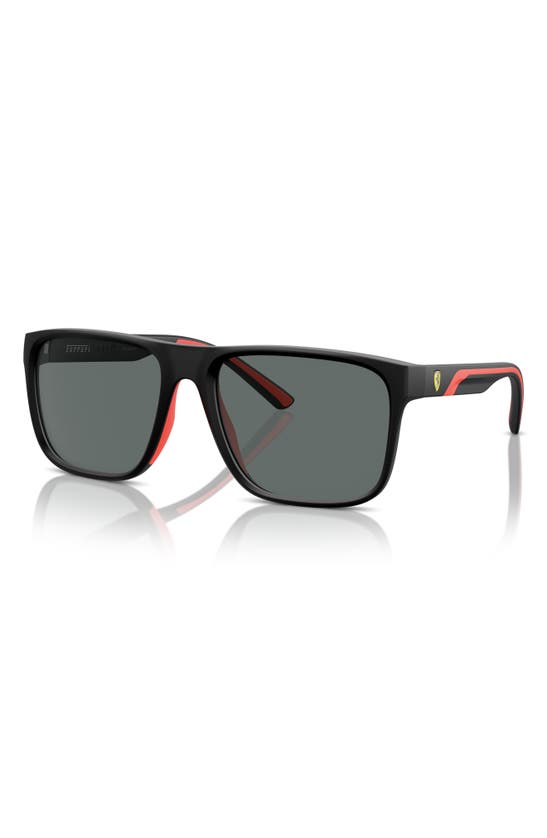 Scuderia Ferrari 59mm Polarized Square Sunglasses In Matte Black
