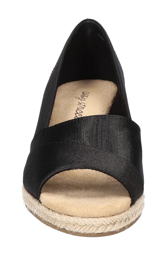 Shop Easy Street Jasper Espadrille Wedge Pump In Black Thai Silk