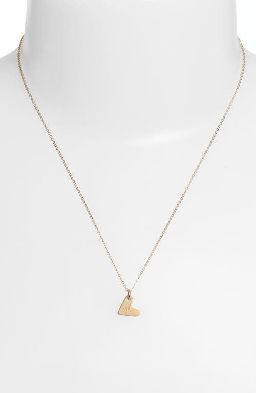 Nashelle 14k-gold Fill Initial Mini Heart Pendant Necklace In Gold/s