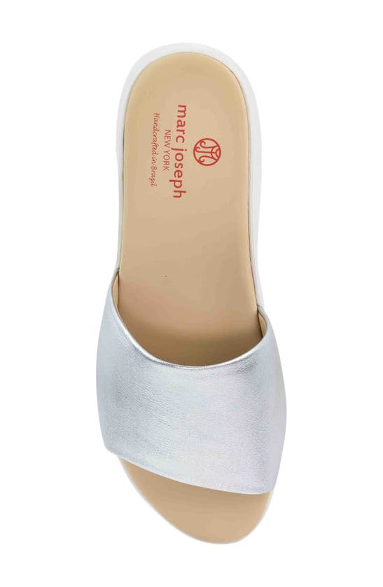 Shop Marc Joseph New York Elisabeth Slide Sandal In Metallic Silver Napa