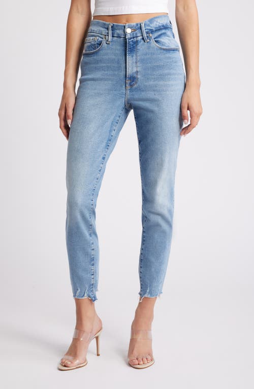 GOOD AMERICAN GOOD AMERICAN ALWAYS FIT GOOD LEGS CHEW HEM CROP JEANS 