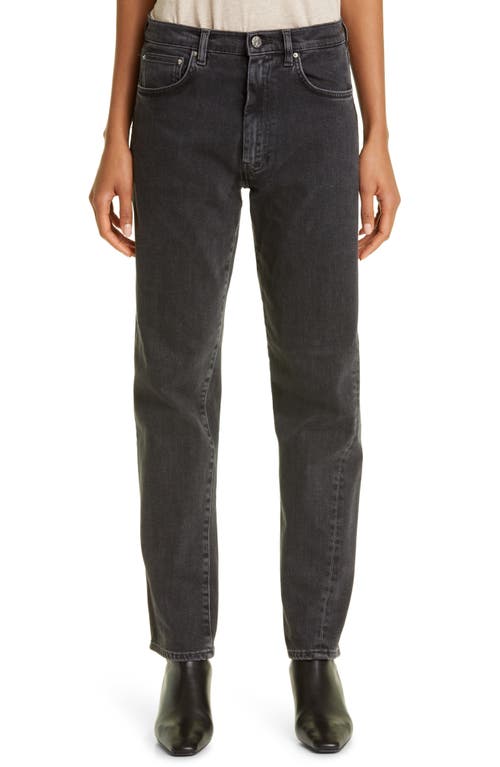 TOTEME Twisted Seam High Waist Straight Leg Jeans Grey Wash at Nordstrom, 32