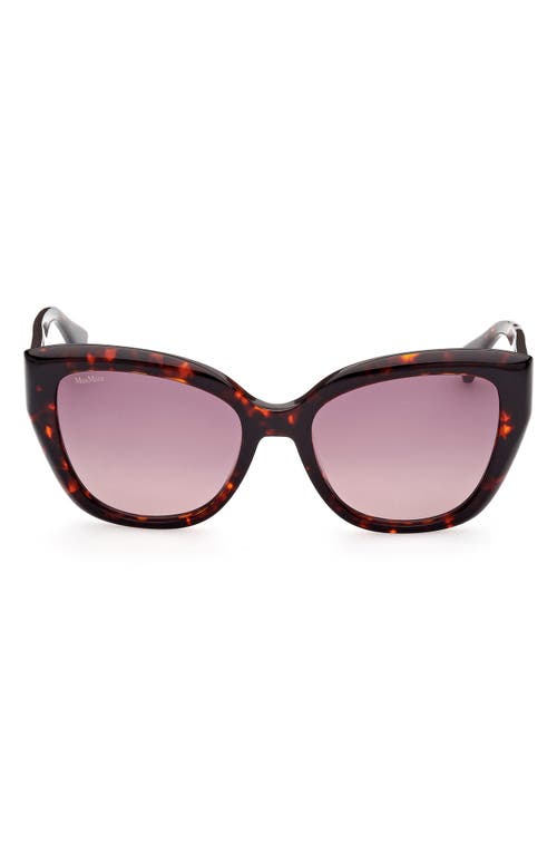 Shop Max Mara 54mm Cat Eye Sunglasses In Shiny Red Havana/bordeaux