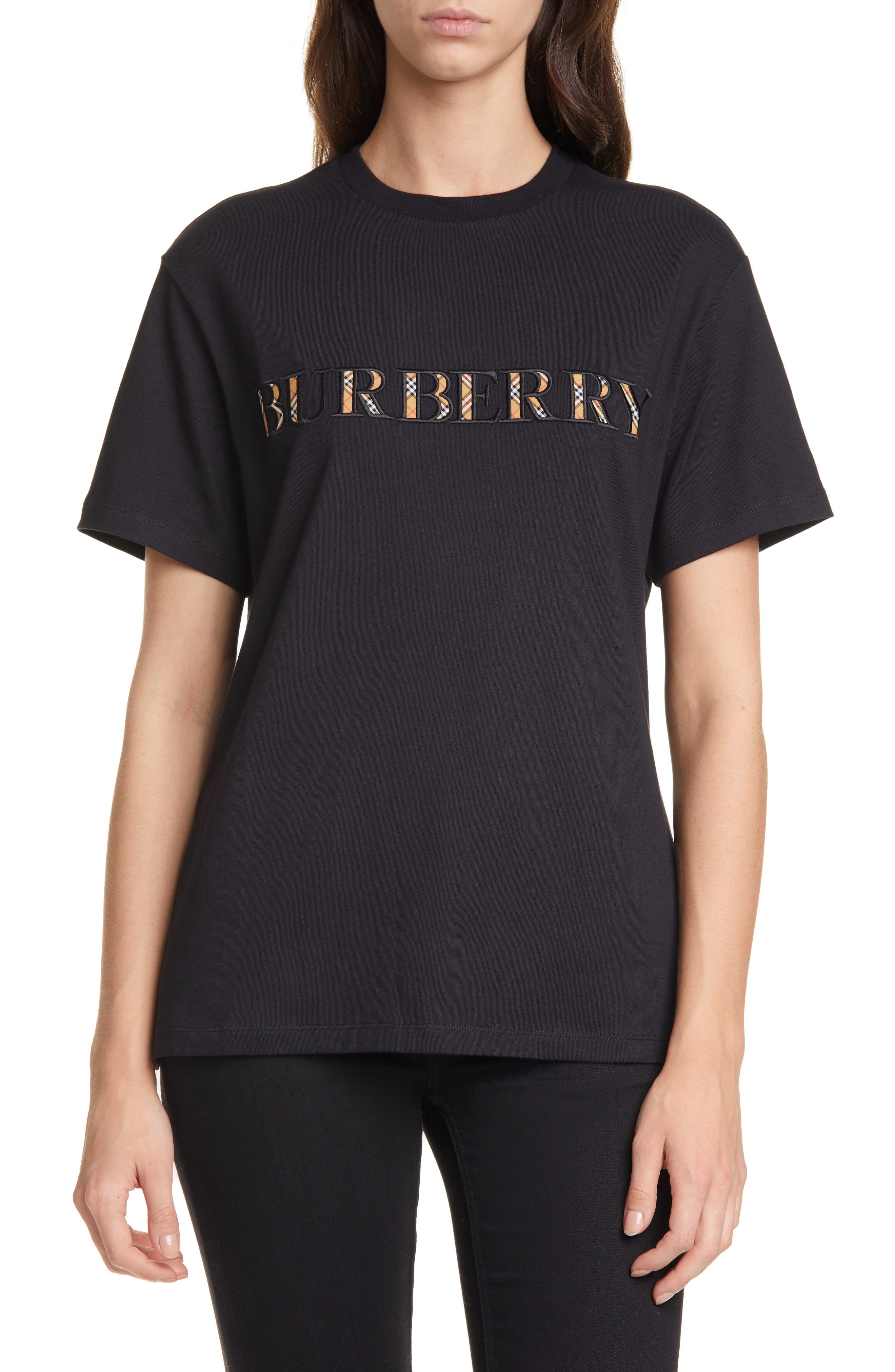 burberry check logo t shirt