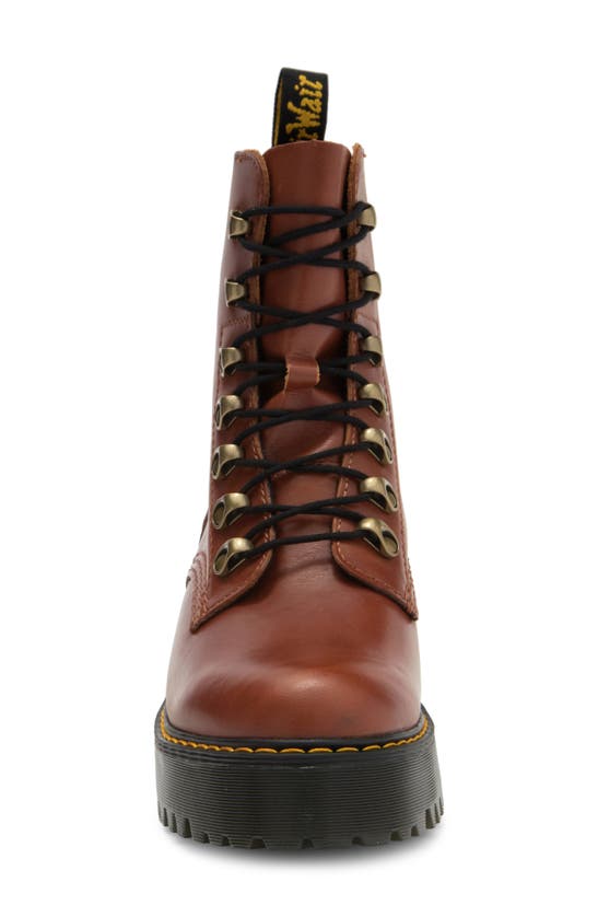 Dr. Martens Leona Combat Boot In Saddle Tan Farrier