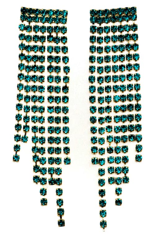 Panacea Crystal Fringe Drop Earrings in Green at Nordstrom