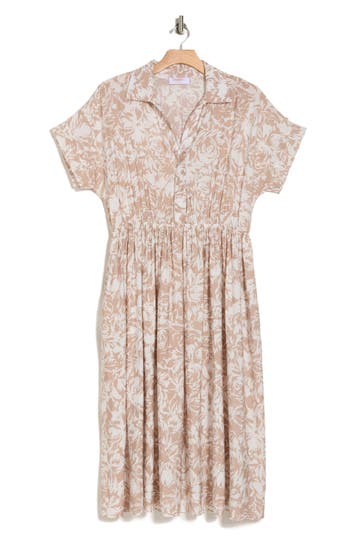 Renee C Abstract Dress In Taupe