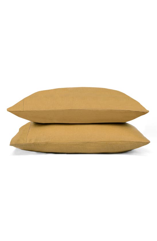 Sijo French Linen Pillowcase Set In Turmeric